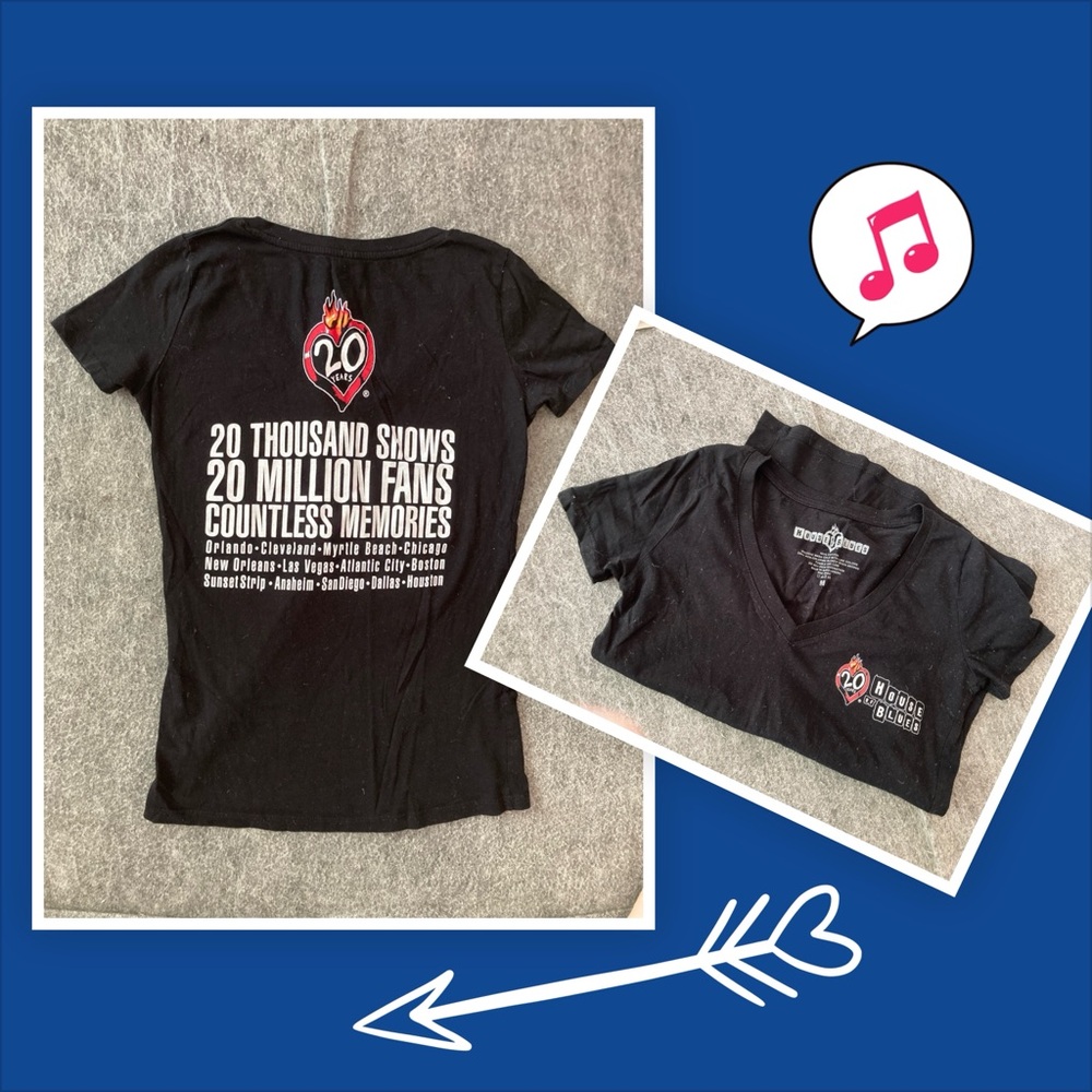 House of Blues Music Venue 20th Anniversary Black T-Shirt 🌟